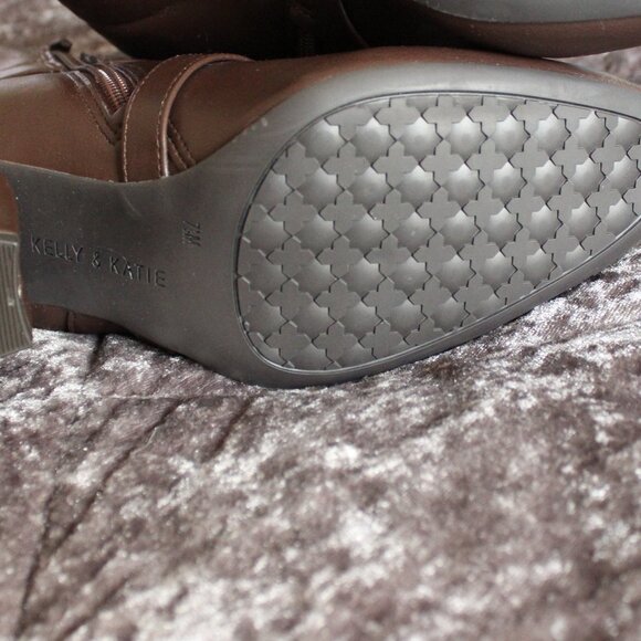 Kelly & Katie Brown Ankle Boots with Gold Side Buckle - Picture 13 of 16